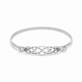 Wedding guest Celtic Knot Style Sterling Silver Bangle Bracelet Small Size