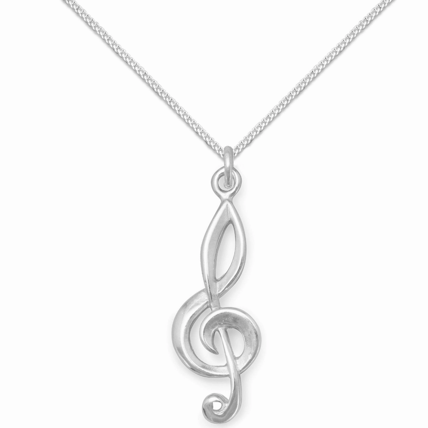 Treble Clef Pendant Necklace Sterling Silver, Chain Included Vintage Edge Mother Style