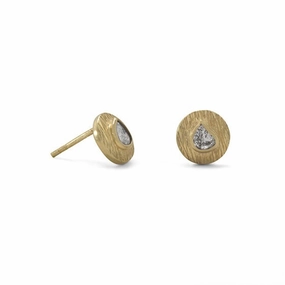 Polki Gray Diamond Earrings Round Gold-plated Sterling Silver Premium accessory Neutral Decoration
