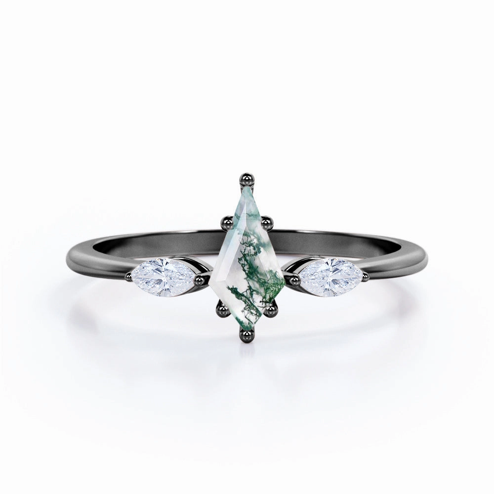 Trilogy 1 Carat Kite Moss Agate Engagement Ring Secure Work
