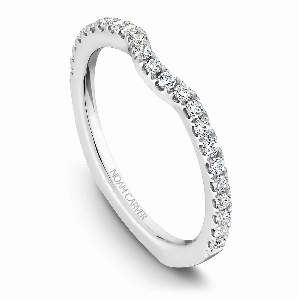 Noam Carver Contour Diamond Wedding Band in White Gold Stunning Detail