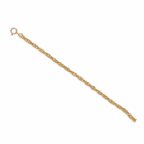 Twist Rope Chain 14K Yellow Gold-filled Anklet 9-inch Adjustable Length, Made in the USA Fashion Beauty Individual Sight