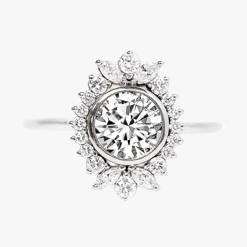 luxury item Round Lace Vintage Engagement Ring in Sterling Silver