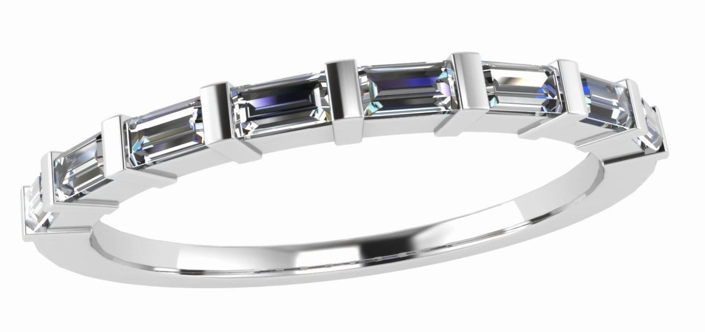 Half Anniversary Diamond Wedding Ring in 14K White Gold (0.29ctw) Inspired Touch Stylish Choice