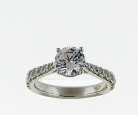Sophisticated Appeal Round Diamond Engagement Ring Setting in White Gold