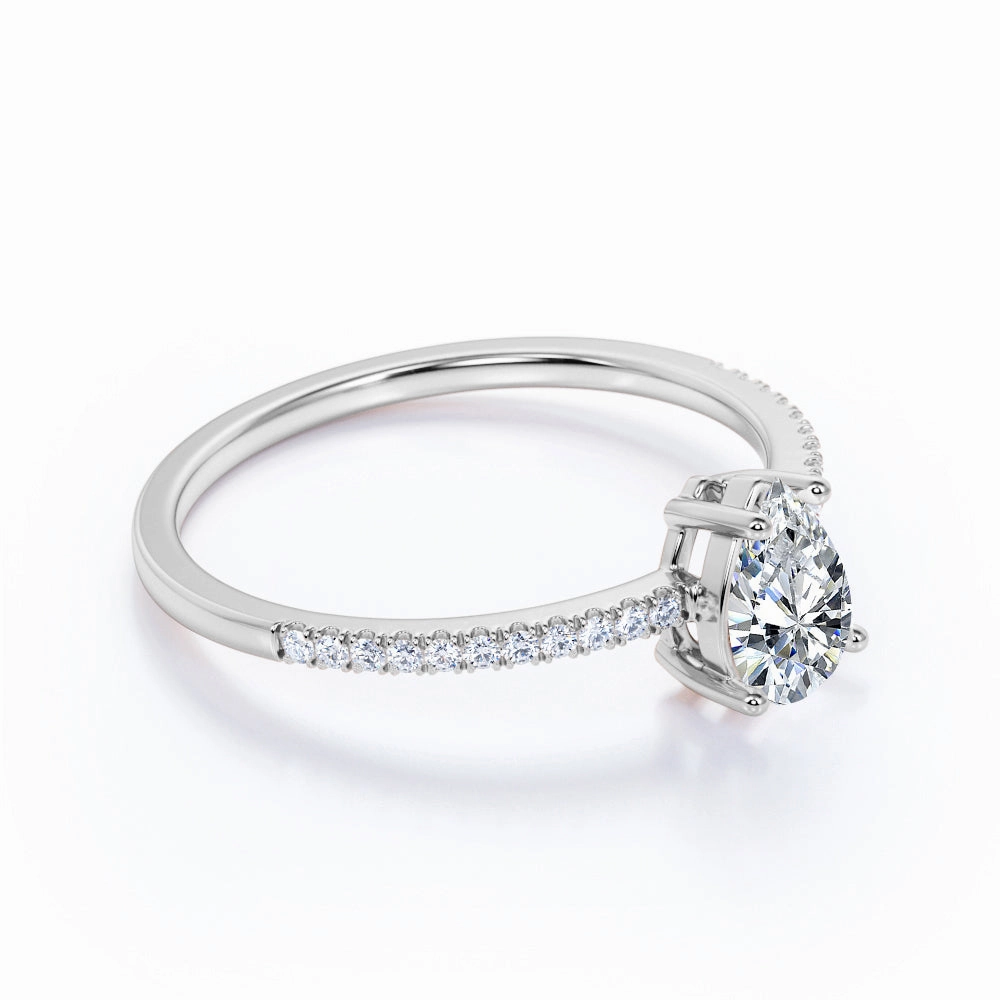 1 Ct Pear Cut Diamond Halo Engagement Ring Gift Bag