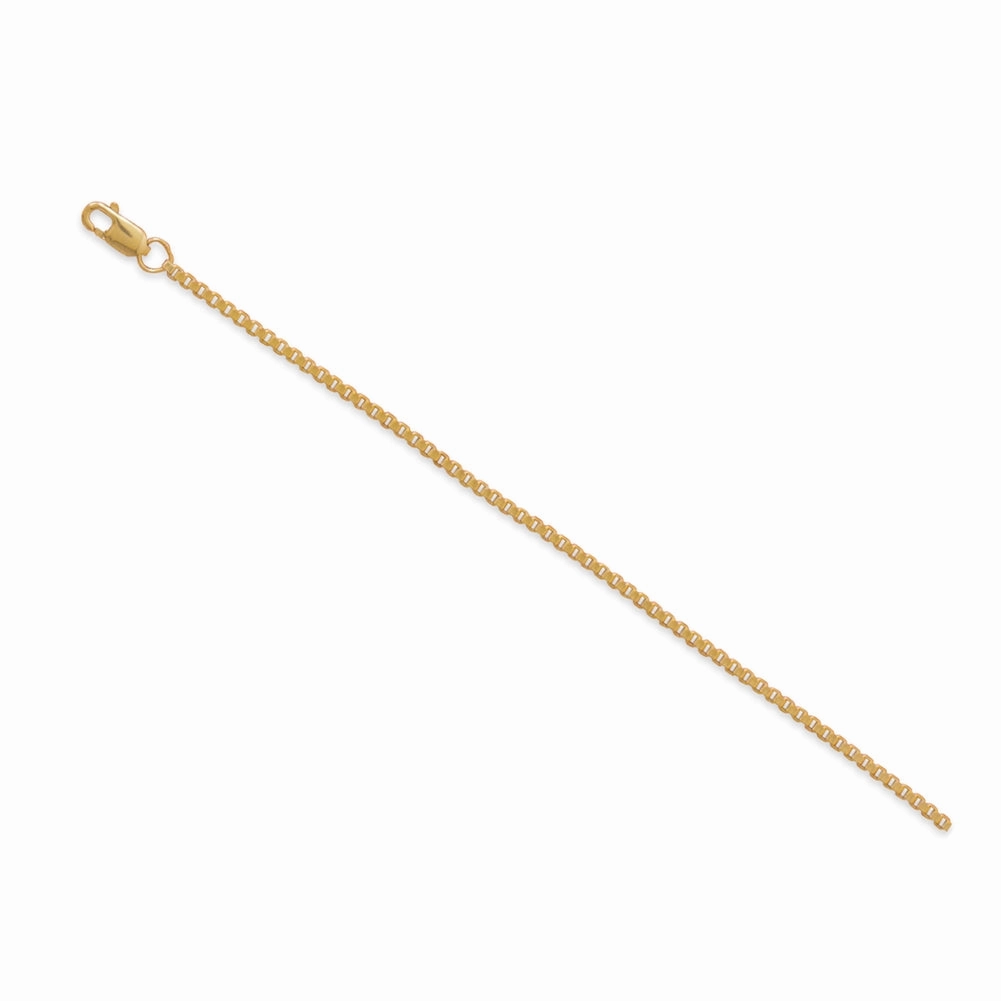 Box Chain 14K Yellow Gold-filled Anklet 9-inch Adjustable Length, Made in the USA Subtle Look