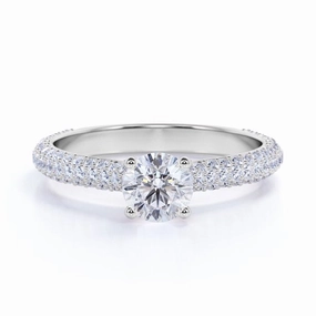Certified 1 Ct Round Brilliant Cut Lab Grown Diamond Micro Pave Set Engagement Ring Perennial Favorite Evolutionary Trend