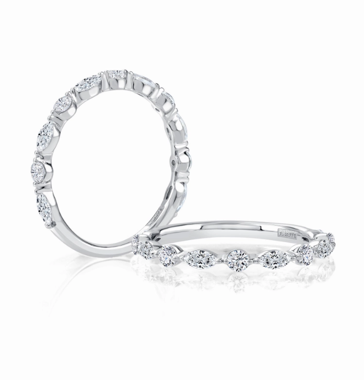 A. JAFFE Half Anniversary Diamond Wedding Ring in 14K White Gold (0.42ctw) Fashion Accessories