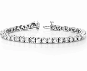 Classic Accent Tennis Diamond Bracelet in 950 White Platinum (5.39ctw)