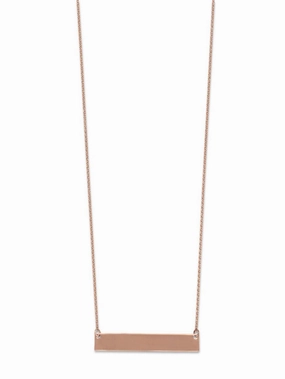 Bar Necklace Rose Gold-plated Sterling Silver - Adjustable Length Simple Ornament Party Jewelry