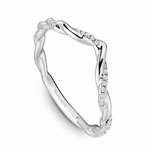 Dazzling Feature Noam Carver Contour Diamond Wedding Ring in 14K White Gold (0.09ctw)