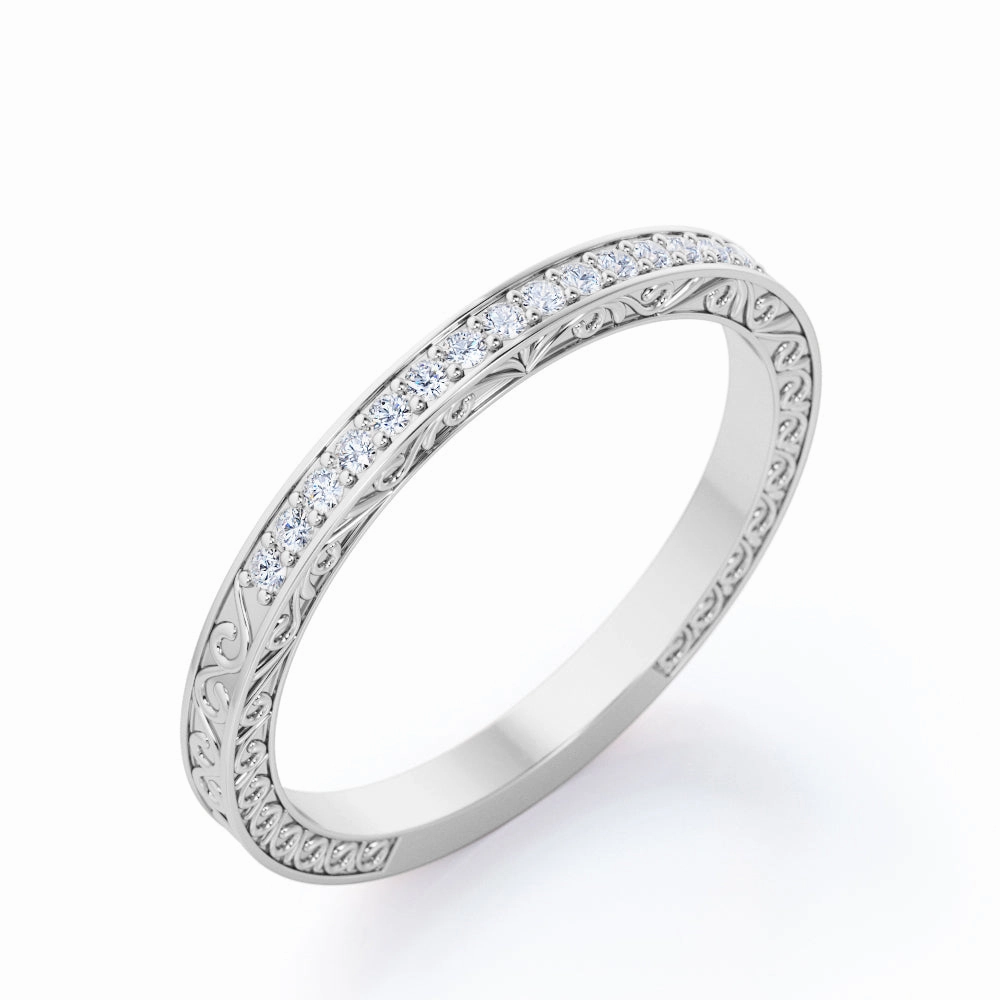 Vintage Art Deco 0.25 Carat Round Shape Wedding Band Sentimental Gift