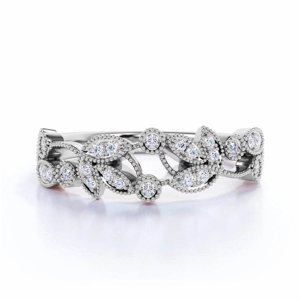 0.30 ct - Vintage Style - Milgrain - Stackable Ring Low-Cost Product