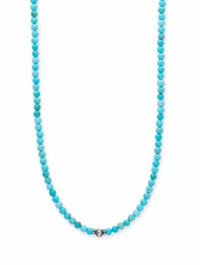 Blue Stabilized Magnesite Bead Necklace Adjustable Length Modern Gift Artistic Accessory
