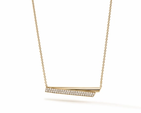 Hearts On Fire 18K Yellow Gold Inside/Out Diamond Flip Round Shape Diamond Necklace (.34ctw) Sophisticated Design Finish Evening Accessory