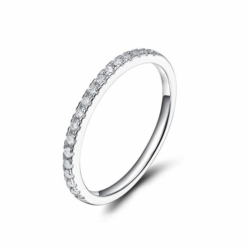 Best choice Fantastic Style Wedding Band for 925 Sterling Silver Half Eternity Stackable Ring