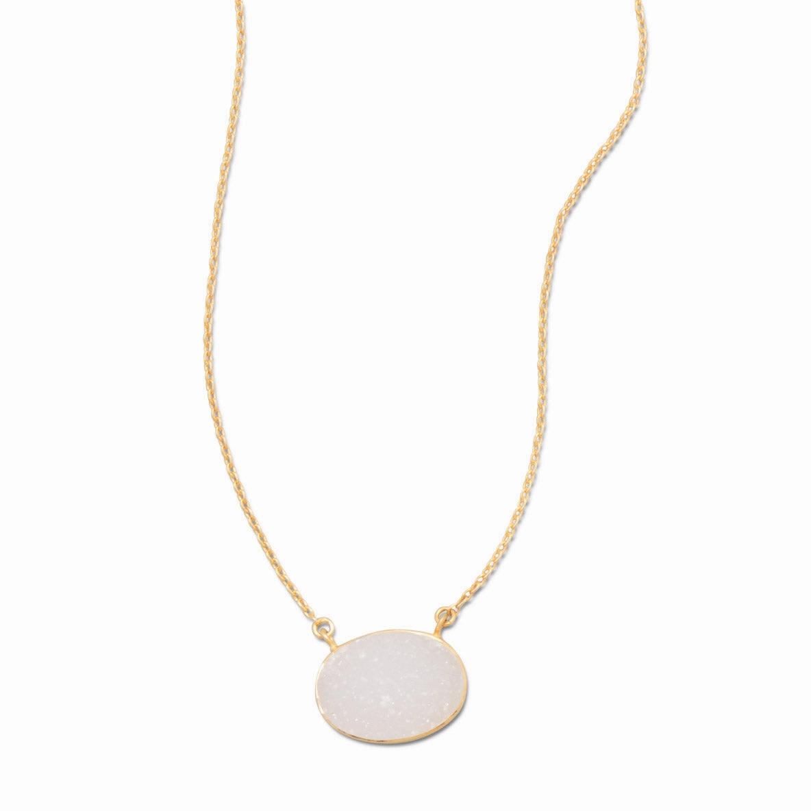 White Druzy Necklace Gold-plated Sterling Silver Signature Look