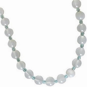 White Translucent Agate Aqua Czech Bead Necklace Gold-plated Budget-Friendly Present Minimal Highlight