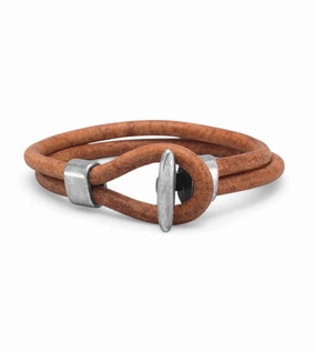 Wildfire Fashion Men's Brown Double Leather Bracelet Overnight Success