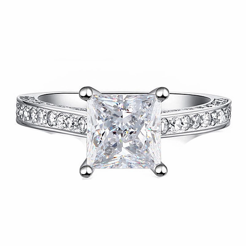 1.25 Carat Princess Cut Moissanite Channel Bridal Set Elegant Touch
