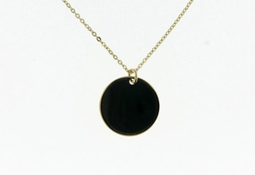 You Are My Sunshine Mini Disc Necklace in Yellow Gold Muted Details Modern Snap